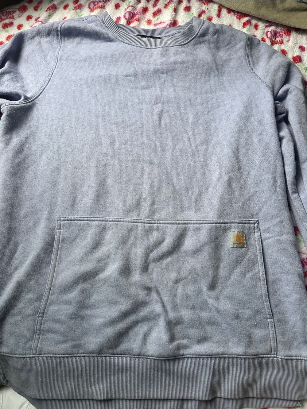 Carhartt Pale Blue Crewneck Sweatshirt with Front Pouch